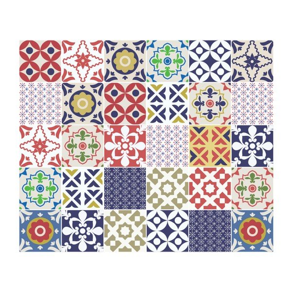 Set od 30 Ambiance zidnih naljepnica Cement Pločice Azulejos Vinito, 15 x 15 cm-image-2