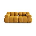 Žuta  baršunasta sofa 188 cm Bellis – Micadoni Home