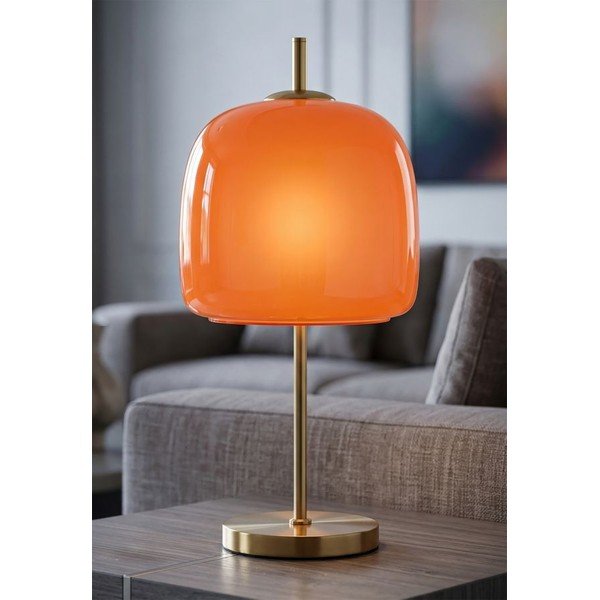 Narančasta/u zlatnoj boji metalna stolna lampa sa staklenim sjenilom (visina 53 cm) Oldy – Mauro Ferretti-image-1