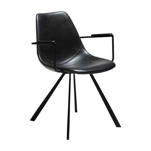 Crna blagovaonska stolica s naslonima za ruke DAN-FORM Denmark Pitch