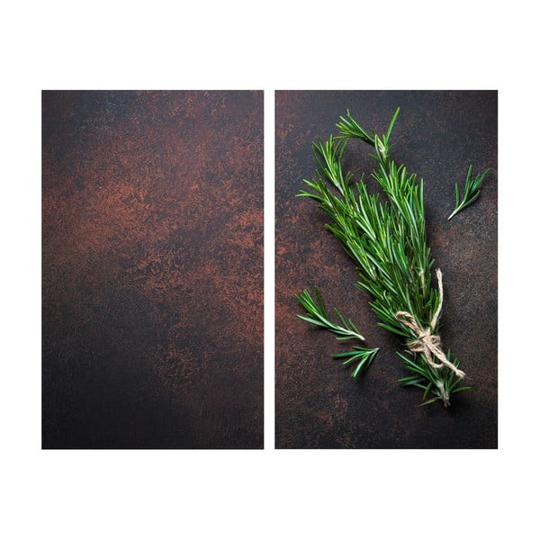 Poklopci za štednjake od kaljenog stakla u setu od 2 kom 52x30 cm Rosemary - Allstar
