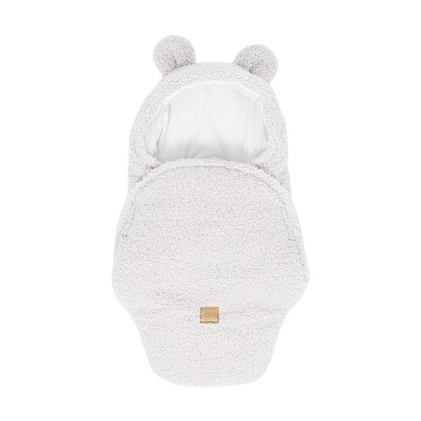 Pokrivač za povijanje od sherpa flisa boje slonovače 45x80 cm – Meowbaby