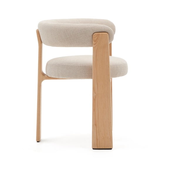 Bež/u prirodnoj boji blagovaonska stolica s naslonima za ruke od čvrste jeseni Granite – Kave Home-image-4