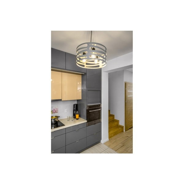 Siva viseća svjetiljka s metalnim sjenilom Marisa – GTV-image-1