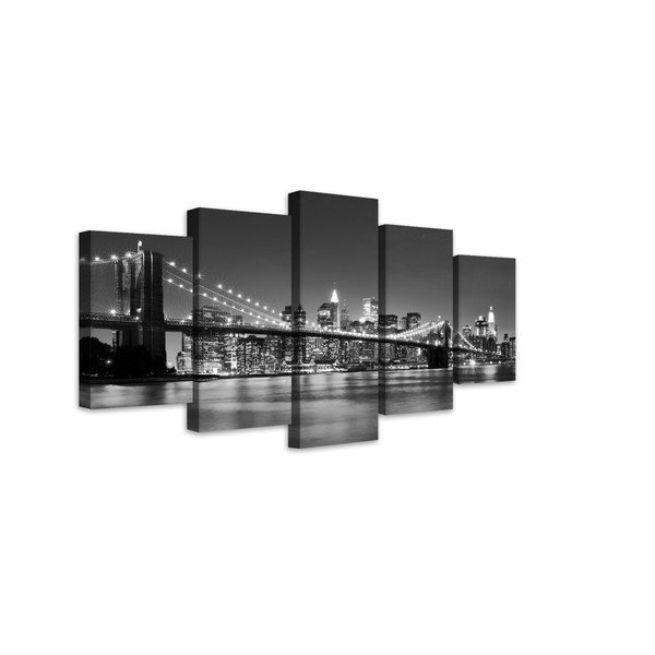 Višedijelna slika Styler Canvas Bridge BW, 100 x 150 cm-image-1