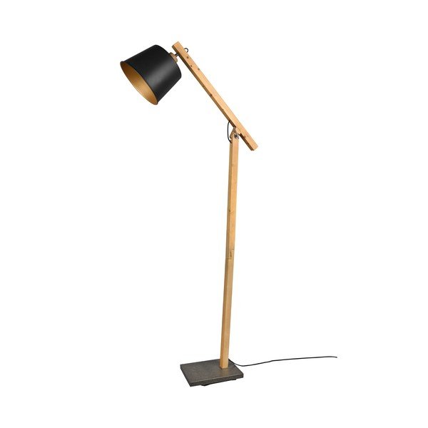 Crna/u prirodnoj boji stojeća svjetiljka s metalnim sjenilom (visina 156 cm) Harris – Trio-image-3