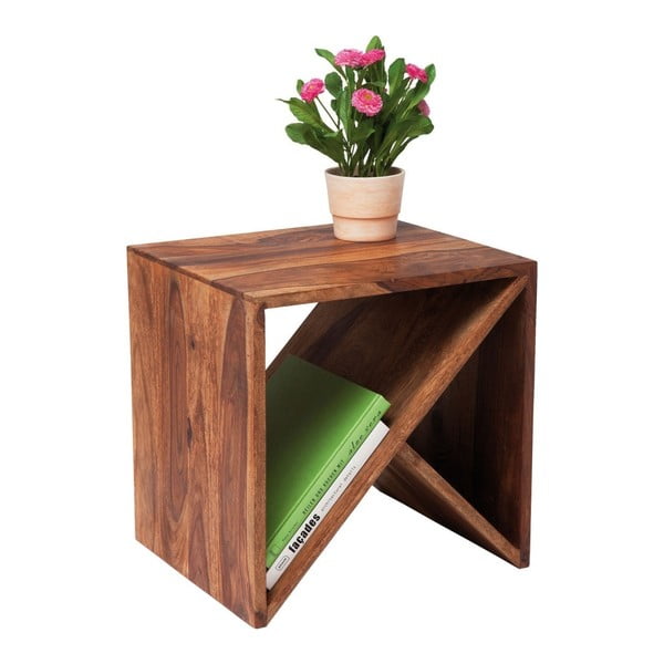 Kare Design cik-cak bočni stolić od ružinog drveta