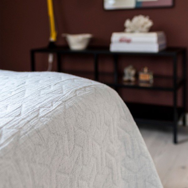 Prekrivač od bijelog recikliranog pamuka za bračni krevet 250x250 cm Trio - Mette Ditmer Denmark-image-1