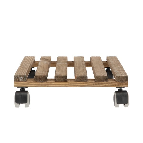 Smeđe drveno pomično postolje za tegle za cvijeće Esschert Design, 29 x 29 cm-image-2