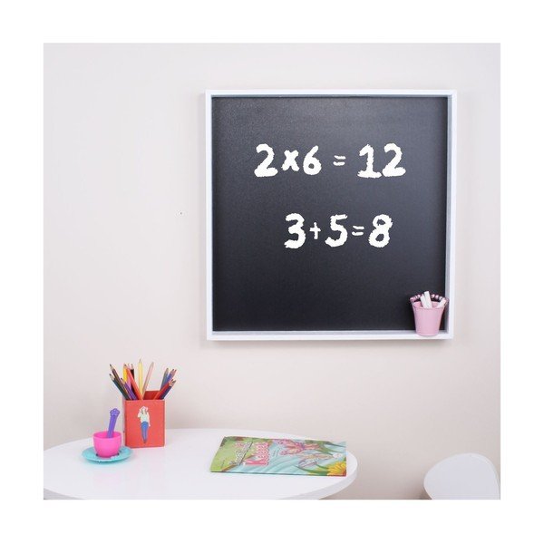 Bijela zidna polica s pločom Sjeverna Karolina Scandinavian Home Decor Cube L