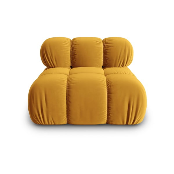 Žuta  baršunasta modularna sjedeća garnitura () Bellis – Micadoni Home