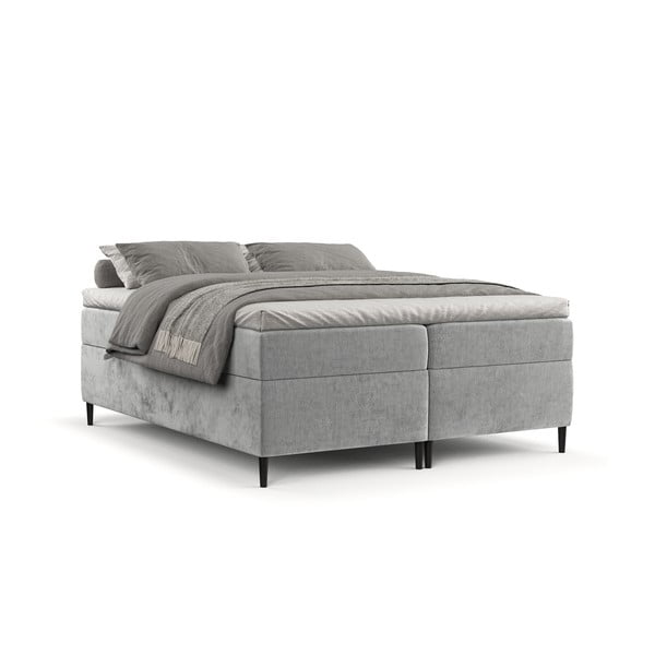 Sivi boxspring krevet s prostorom za pohranu 180x200 cm Araya – Maison de Rêve-image-2