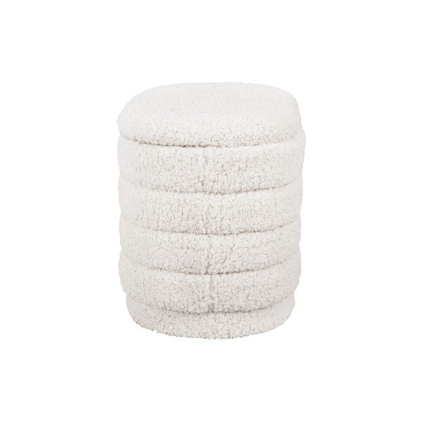 Bijeli ovalni puf s prostorom za odlaganje Leitmotiv Cuddly-image-3