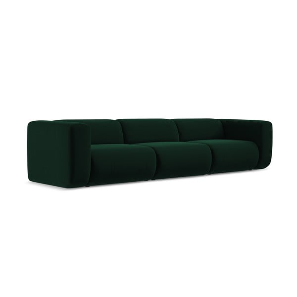 Tamno zelena baršunasti sofa 319 cm Ekahi – Makamii-image-2