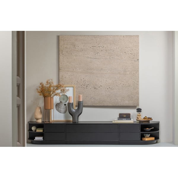 Crna modularna TV komoda od masivnog bora 228x40 cm Finca – WOOOD-image-1