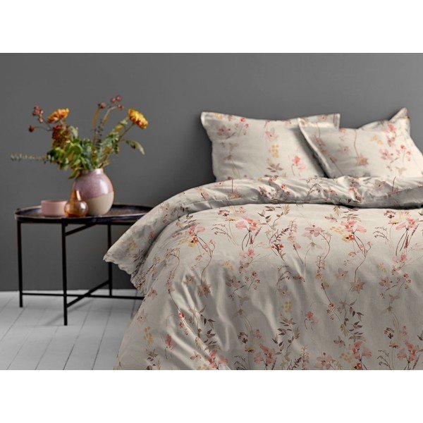 Bež posteljina od pamučnog satena Södahl Meadow, 140 x 220 cm-image-1