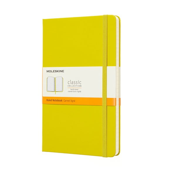 Žuta bilježnica s crtama s tvrdim koricama Moleskine, 192 stranice