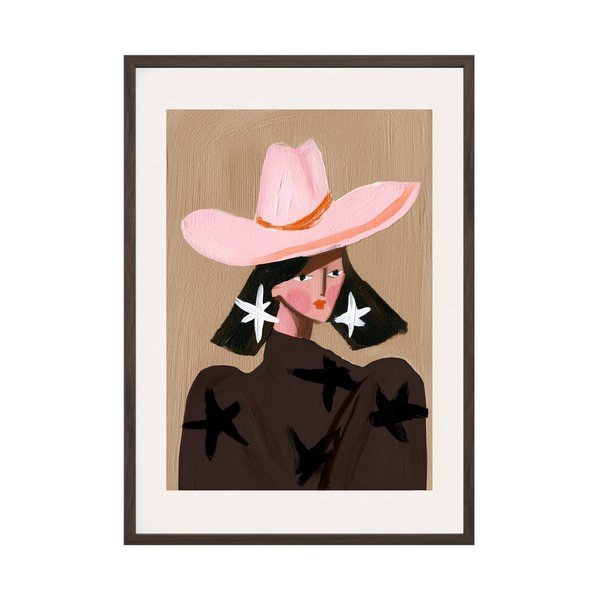 Tiskana slika s okvirom 50x70 cm Cowgirl – Styler