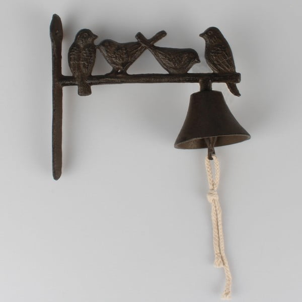 Zidno zvono od lijevanog željeza s pticama Dakls Rustico