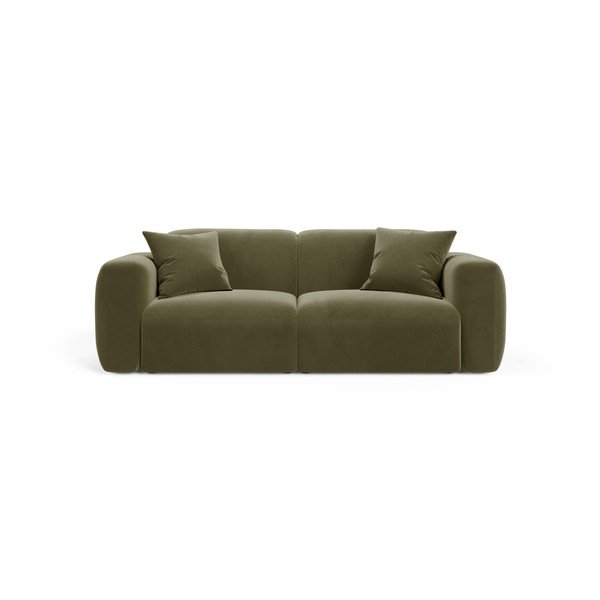 Kaki zelena baršunasti sofa 220 cm Strino – Cosmopolitan Design