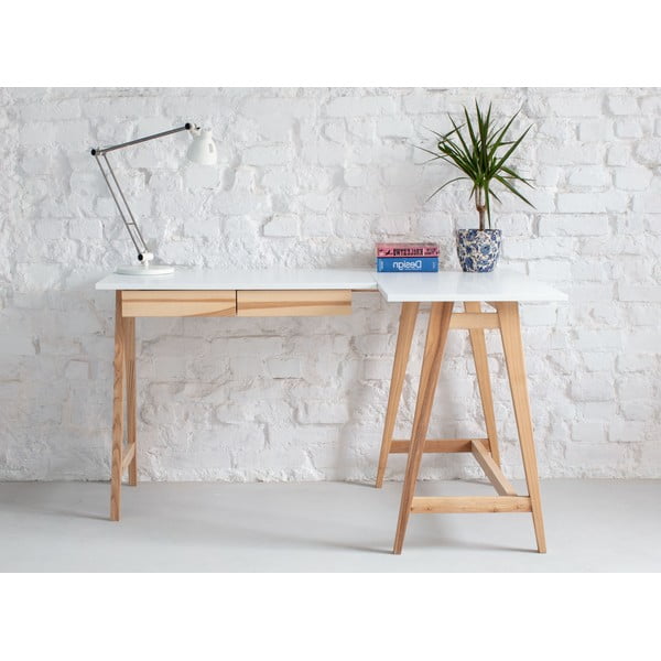 Radni stol s bijelom pločom 85x135 cm Luka - Ragaba-image-2