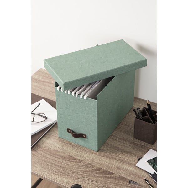 Zeleni kartonski uredski organizator za dokumente Johan Canvas Paper Laminate – Bigso-image-3