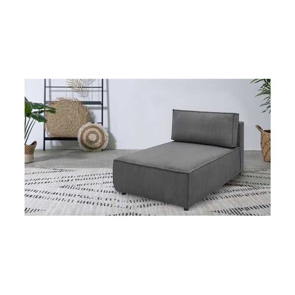 Tamno siva modularna sjedeća garnitura od samta (promjenjiva) Nihad modular – Bobochic Paris-image-1