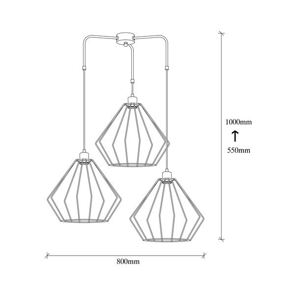 Crna metalna viseća svjetiljka Opviq lights Fedros-image-4