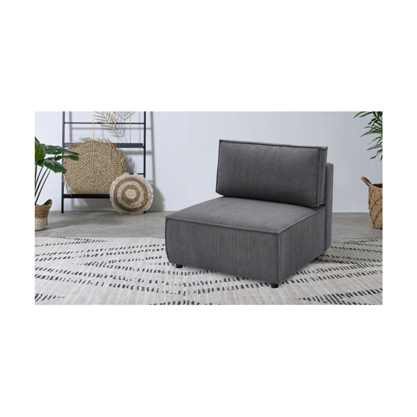 Tamno siva modularna sjedeća garnitura od samta (srednji modul ) Nihad modular – Bobochic Paris-image-1