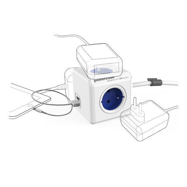 Razdjelnik utičnica 13 cm PowerCube Extended USB – Cubenest-image-2