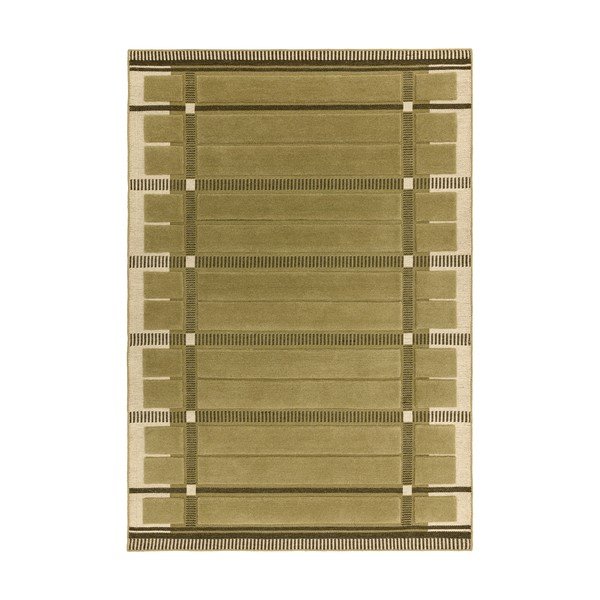 Zeleni/bež ručno rađen vunen tepih 120x170 cm – Asiatic Carpets