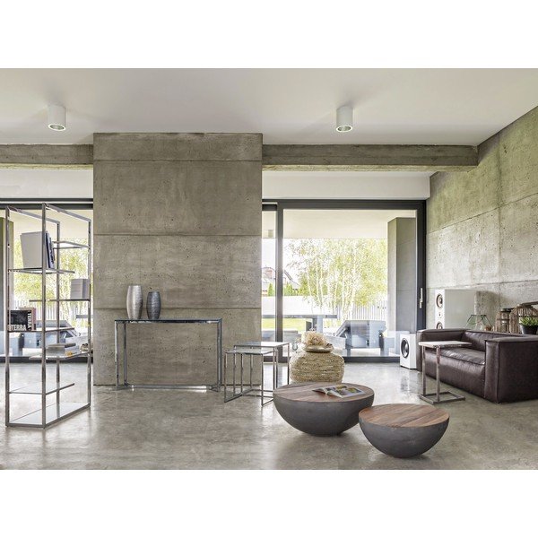 Sivi/u prirodnoj boji metalni okrugao stolić za kavu ø 90 cm Lancaster – Bizzotto-image-1