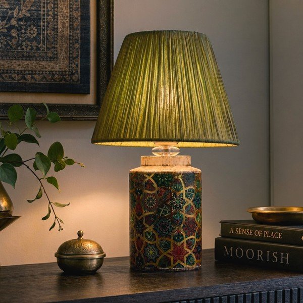 Zelena stolna lampa sa sjenilom od papirne špage (visina 38 cm) Alev – Opviq lights-image-1