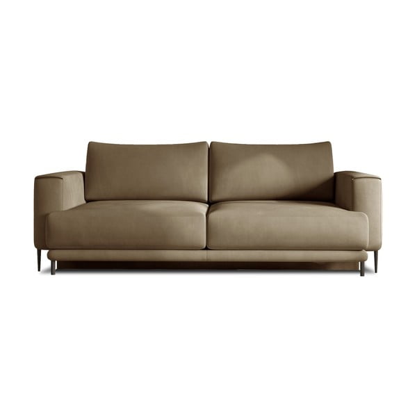 Svjetlo smeđa baršunasti sklopiva/s prostorom za odlaganje sofa 260 cm Dalia – ELTAP