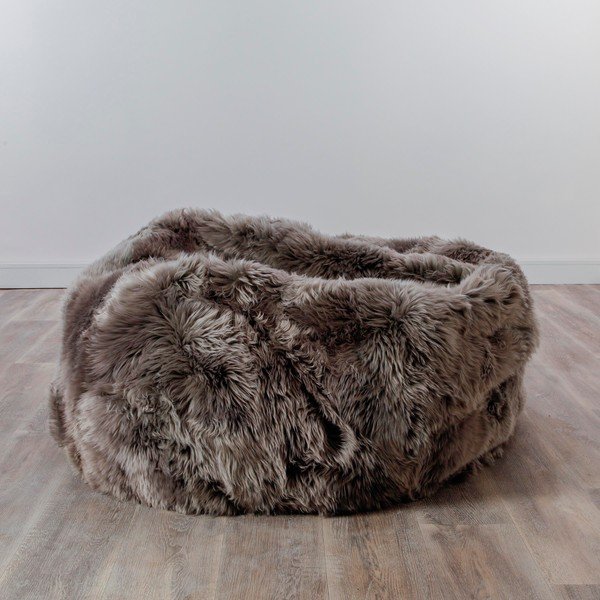 Sivi puf za sjedenje od ovčje kože Native Natural, ⌀ 110 cm-image-2