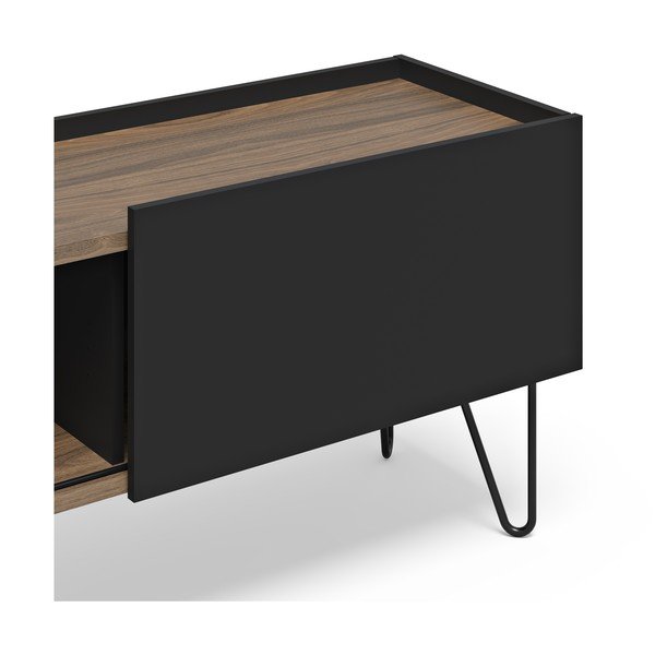 Crna/smeđa TV komoda u dekoru oraha 140x59 cm Nina – TemaHome-image-4
