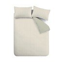 Zelena/krem pamučna posteljina za bračni krevet 200x200 cm Hampton Stripe – Bianca