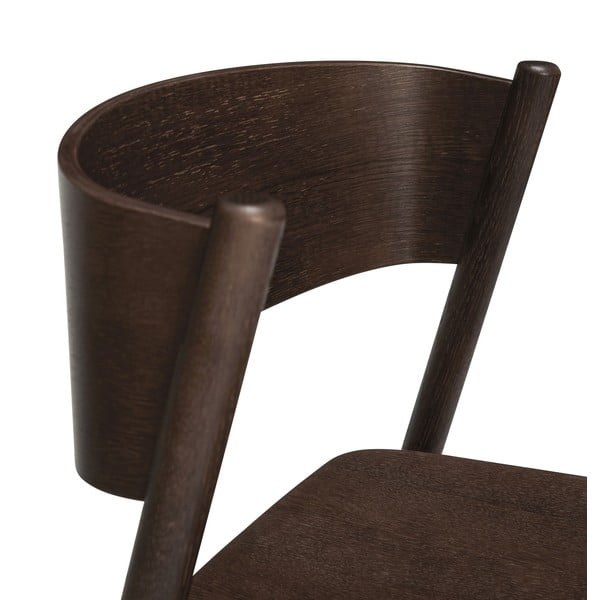 Smeđa blagovaonska stolica od hrastovine Oblique - Hübsch-image-4