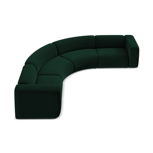 Tamno zelena baršunasti kutna garnitura Ekahi – Makamii-image-3