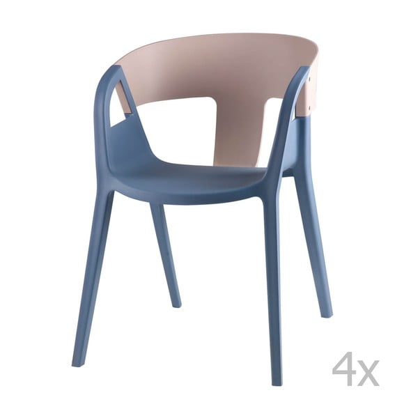 Set od 4 plavo-sive blagovaonske stolice sømcasa Will