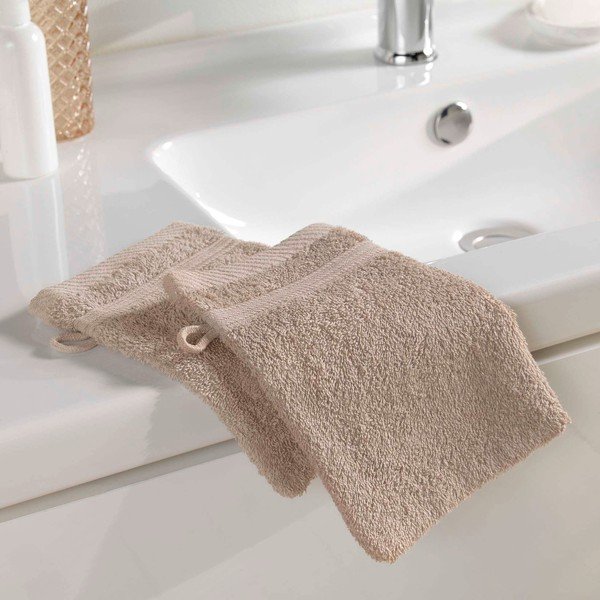 Svjetlo smeđa pamučna krpica za pranje 15x21 cm Tendresse – douceur d'intérieur-image-1