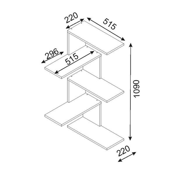 Smeđa kutna zidna polica Caniko-image-2