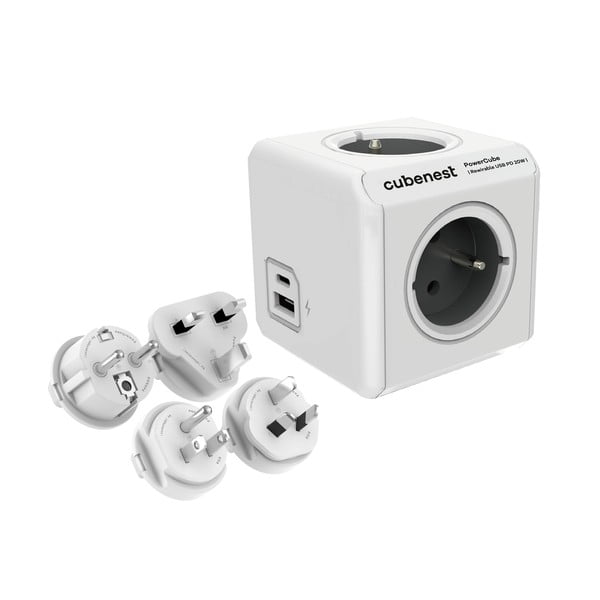 Razdjelnik utičnica 13 cm PowerCube ReWirable USB – Cubenest