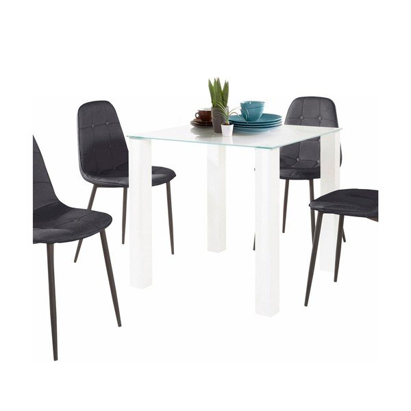 Set za blagovaonski stol i 4 crne Støraa Dante stolice, dužina stola 80 cm-image-1
