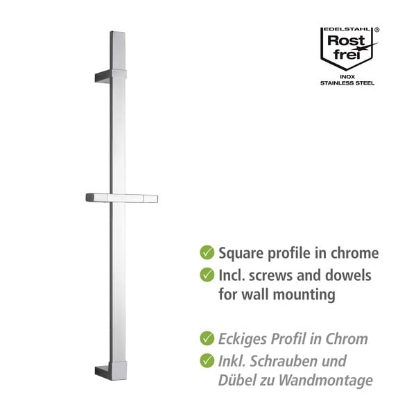 Zidna tuš šipka od nehrđajućeg čelika u sjajnoj srebrnoj boji 68 cm Design - Wenko-image-2