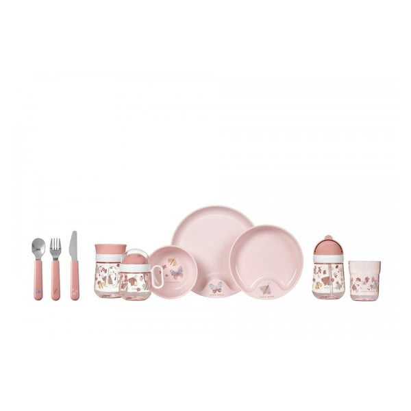 Svijetlo ružičasta dječja šalica od tritana 300 ml Flowers & butterflies – Mepal-image-2