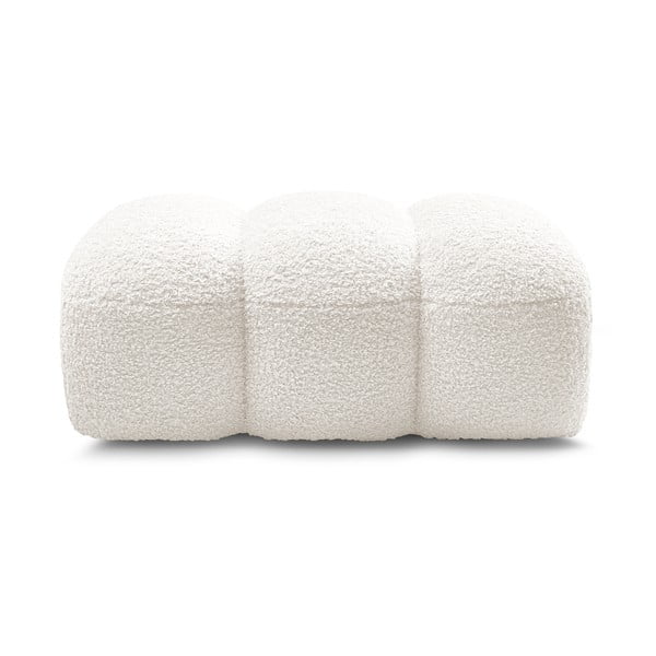 Bijeli tabure od bouclé tkanine Hippolyte – Bobochic Paris