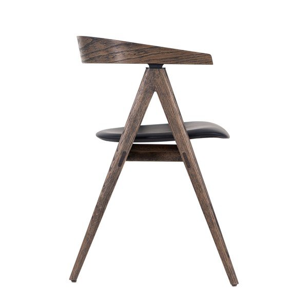 Crna/smeđa blagovaonska stolica od punog hrasta Ava – Gazzda-image-2