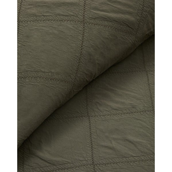 Zeleni pamučan prošiven prekrivač 180x260 cm Serla – Kave Home-image-3