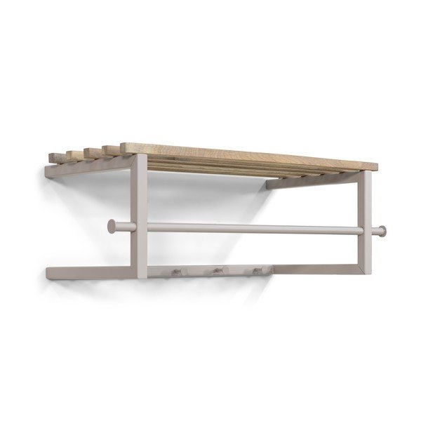 Metalna zidna vješalica u prirodnoj boji/smeđe-siva s policom 76 cm Marco – Spinder Design-image-2